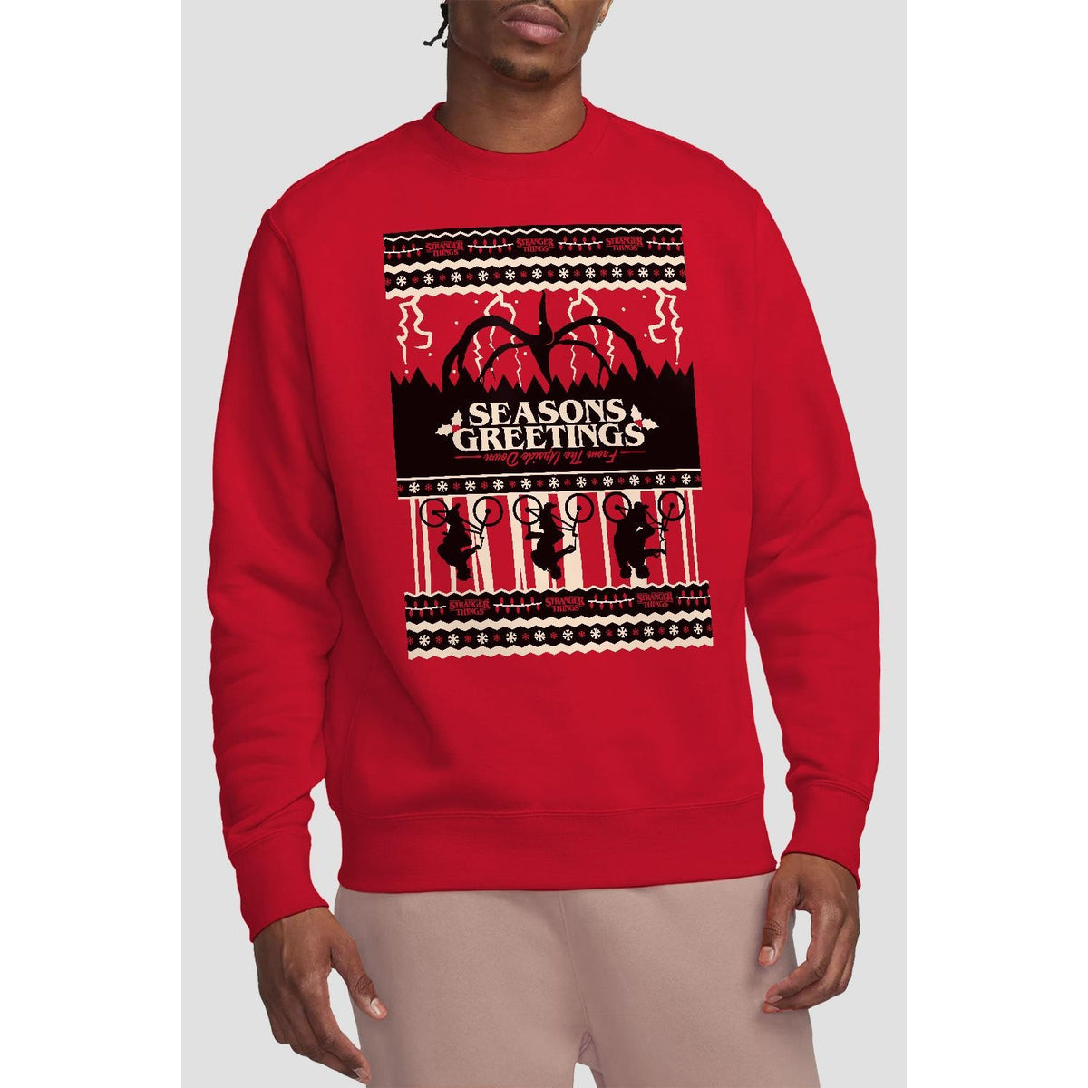 Red - Lifestyle - Stranger Things Unisex Adult Fair Isle Sweatshirt