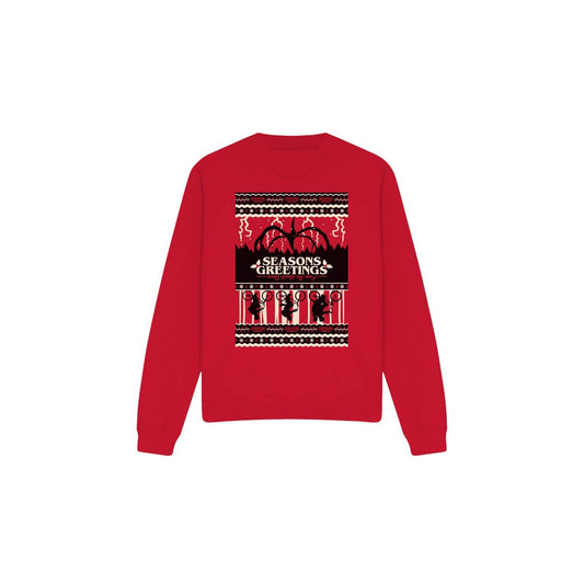 Red - Front - Stranger Things Unisex Adult Fair Isle Sweatshirt