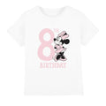 White - Front - Disney Childrens-Kids Minnie Mouse 8th Birthday T-Shirt