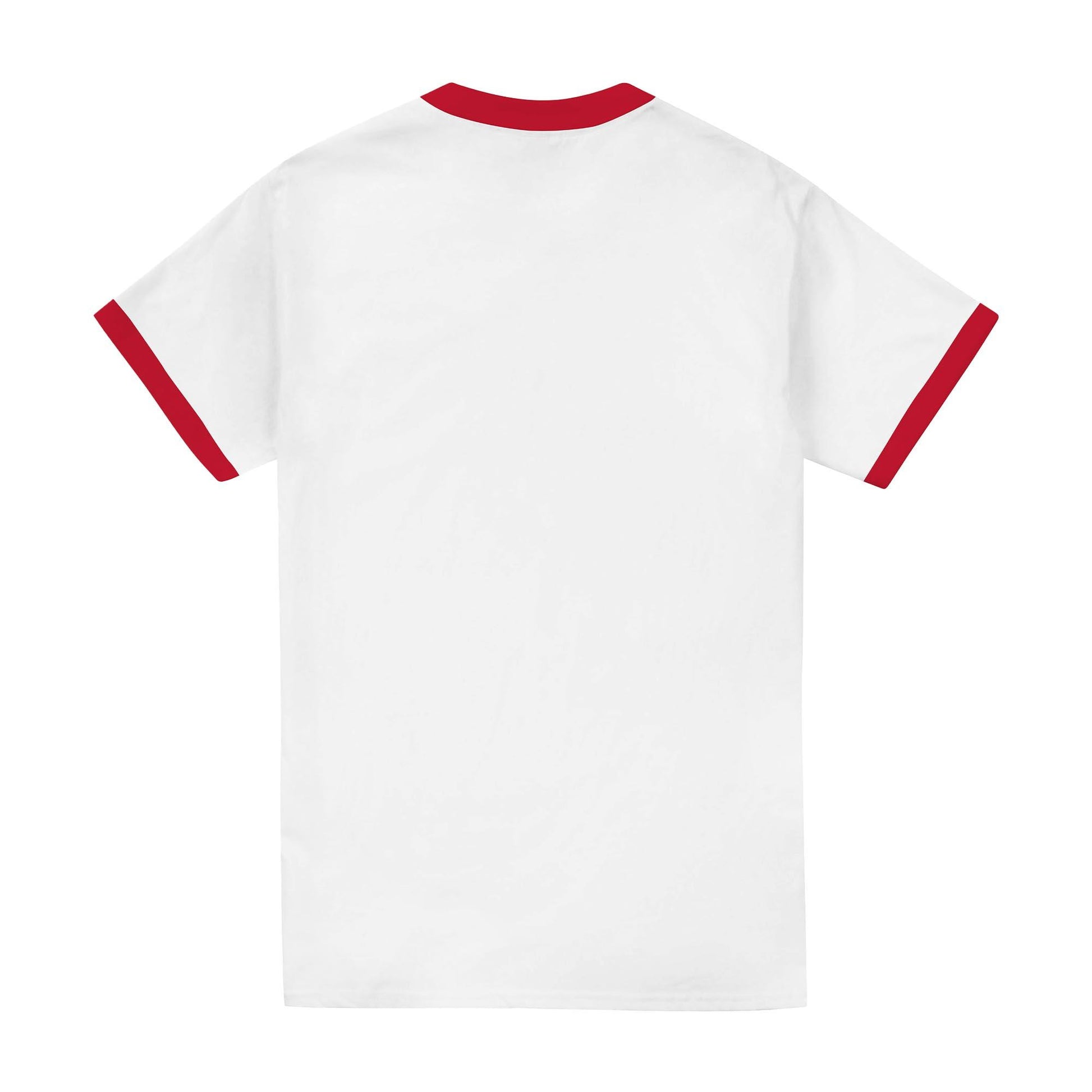 Red - Back - Stranger Things Unisex Adult Ringer T-Shirt