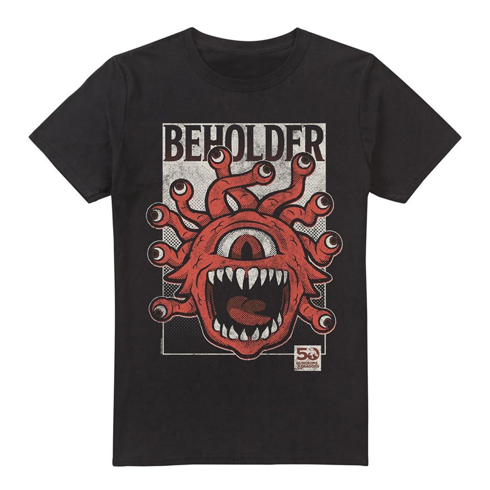 Black - Front - Dungeons & Dragons Mens Beholder Vintage 50th T-Shirt