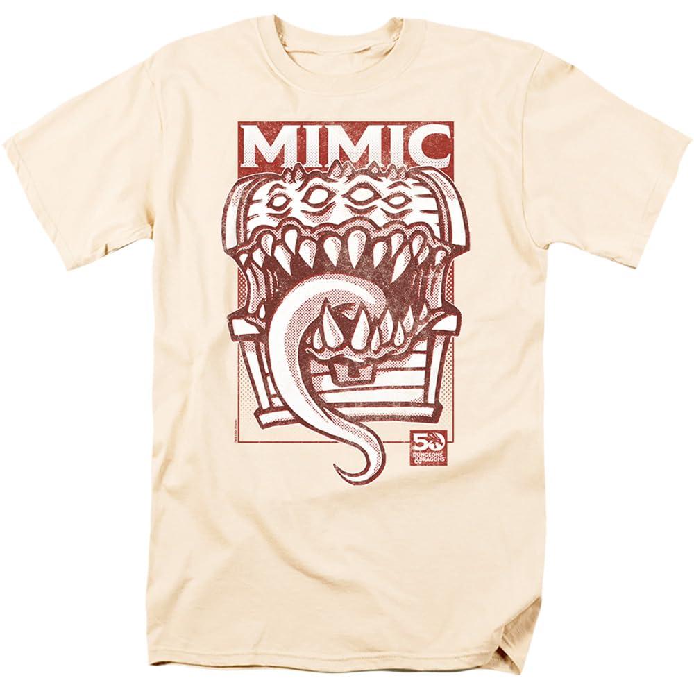 Natural - Front - Dungeons & Dragons Mens Mimic Vintage 50th T-Shirt