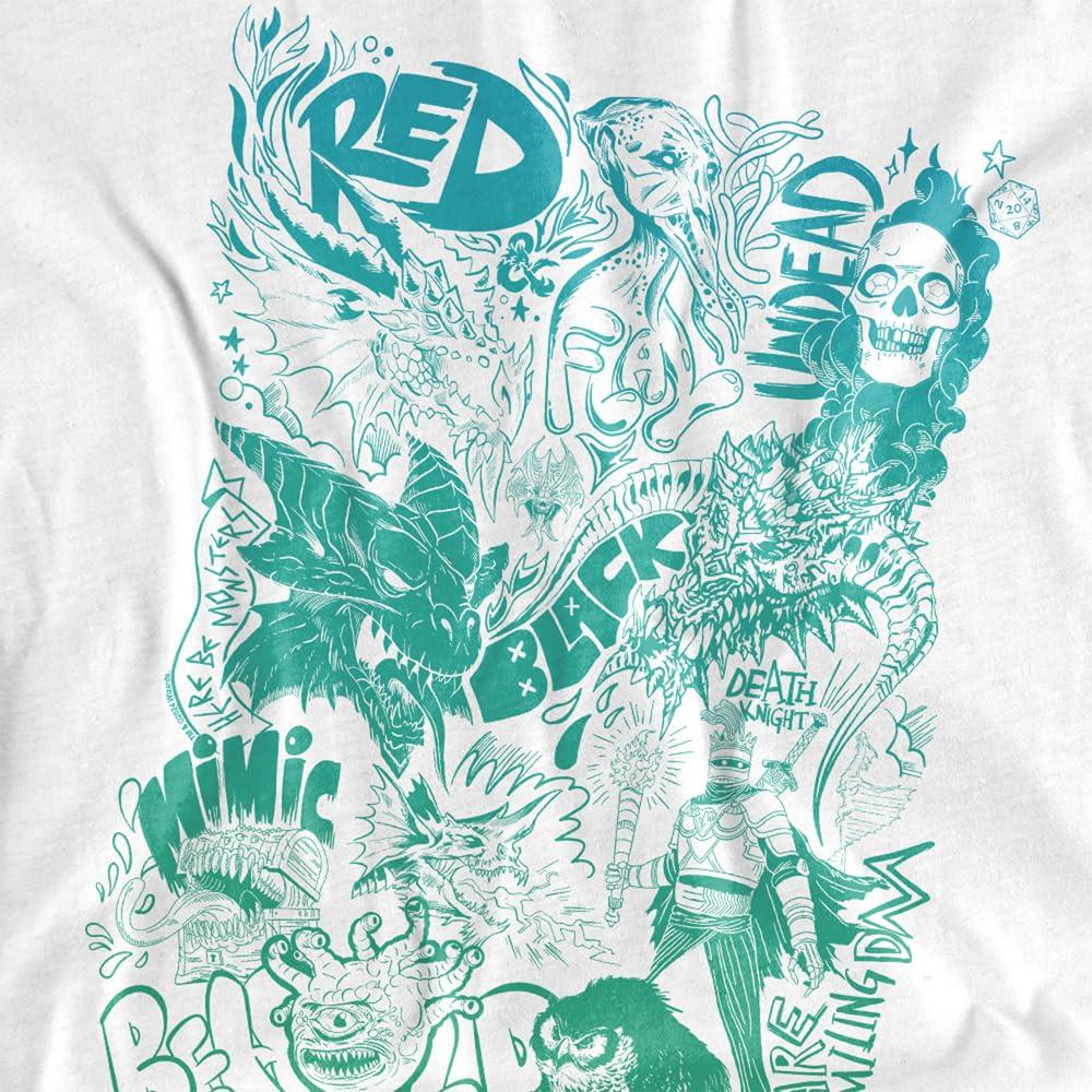 White - Pack Shot - Dungeons & Dragons Mens Sketchbook T-Shirt