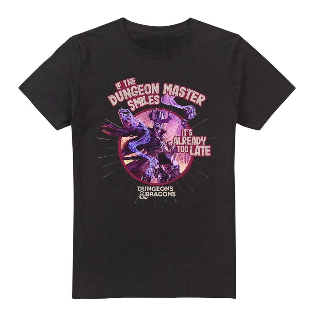Black - Front - Dungeons & Dragons Mens Rolled A One Smile T-Shirt