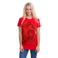 Red - Side - Disney Womens-Ladies Mickey Mouse Sketch T-Shirt