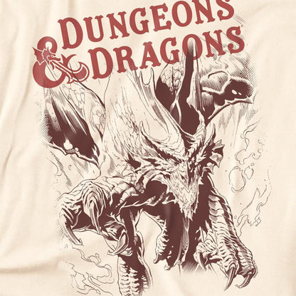 Natural - Back - Dungeons & Dragons Mens Striking Dragon T-Shirt