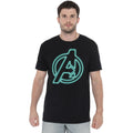 Black - Side - Avengers Mens Neon T-Shirt