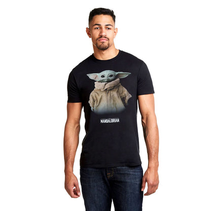 Black - Side - Star Wars: The Mandalorian Mens The Child Cotton T-Shirt