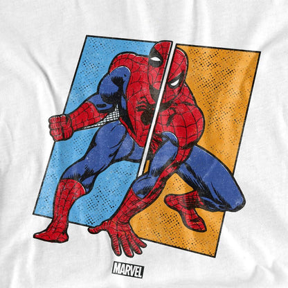 White - Side - Spider-Man Mens Split T-Shirt