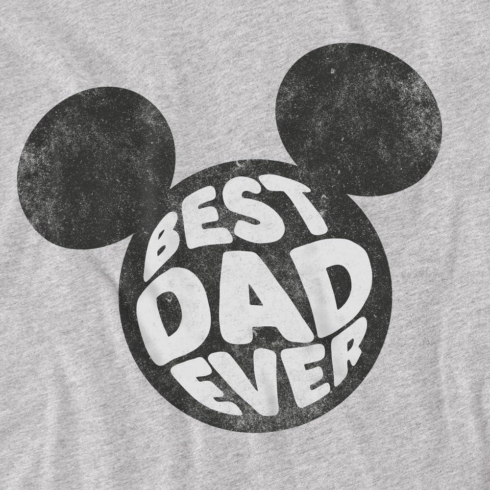 Sport Heather - Side - Disney Mens Best Dad Ever Mickey Mouse T-Shirt