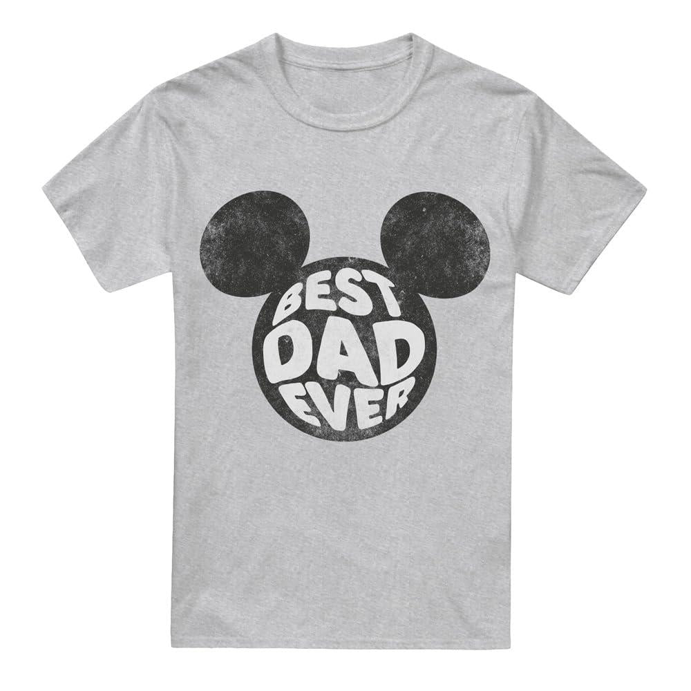 Sport Heather - Front - Disney Mens Best Dad Ever Mickey Mouse T-Shirt
