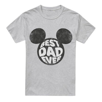 Sport Heather - Front - Disney Mens Best Dad Ever Mickey Mouse T-Shirt