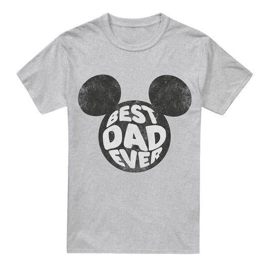 Sport Heather - Front - Disney Mens Best Dad Ever Mickey Mouse T-Shirt