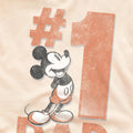 Natural - Side - Disney Mens Number 1 Dad Mickey Mouse T-Shirt