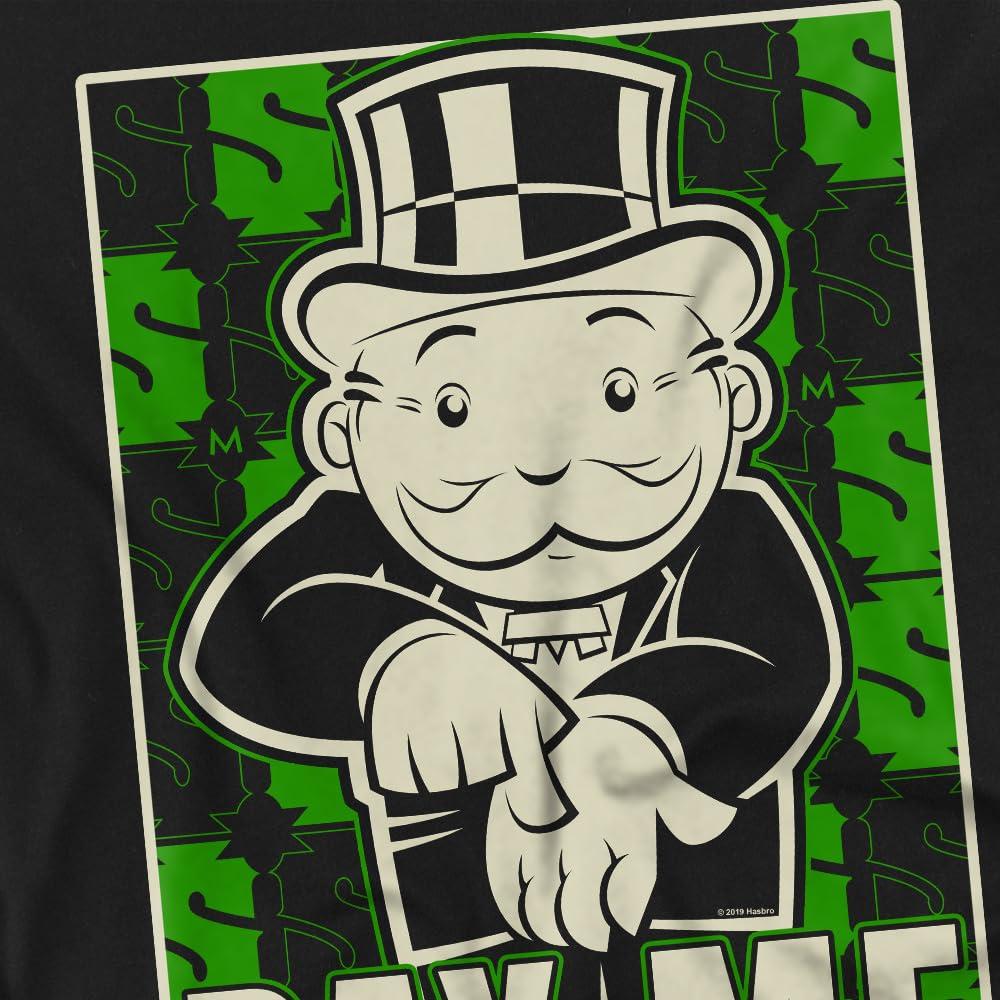 Black - Side - Monopoly Mens Pay Me T-Shirt