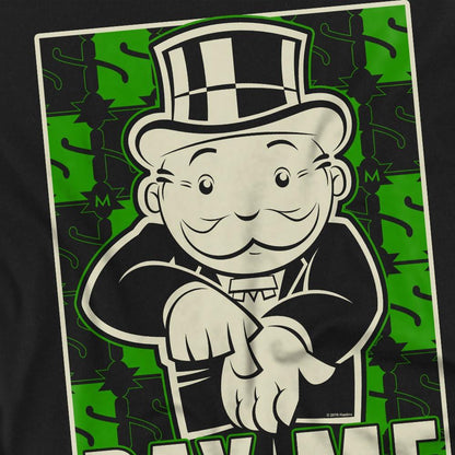 Black - Side - Monopoly Mens Pay Me T-Shirt