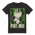 Black - Front - Monopoly Mens Pay Me T-Shirt