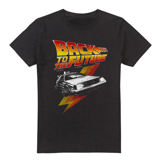 Black - Front - Back To The Future Mens Retro T-Shirt