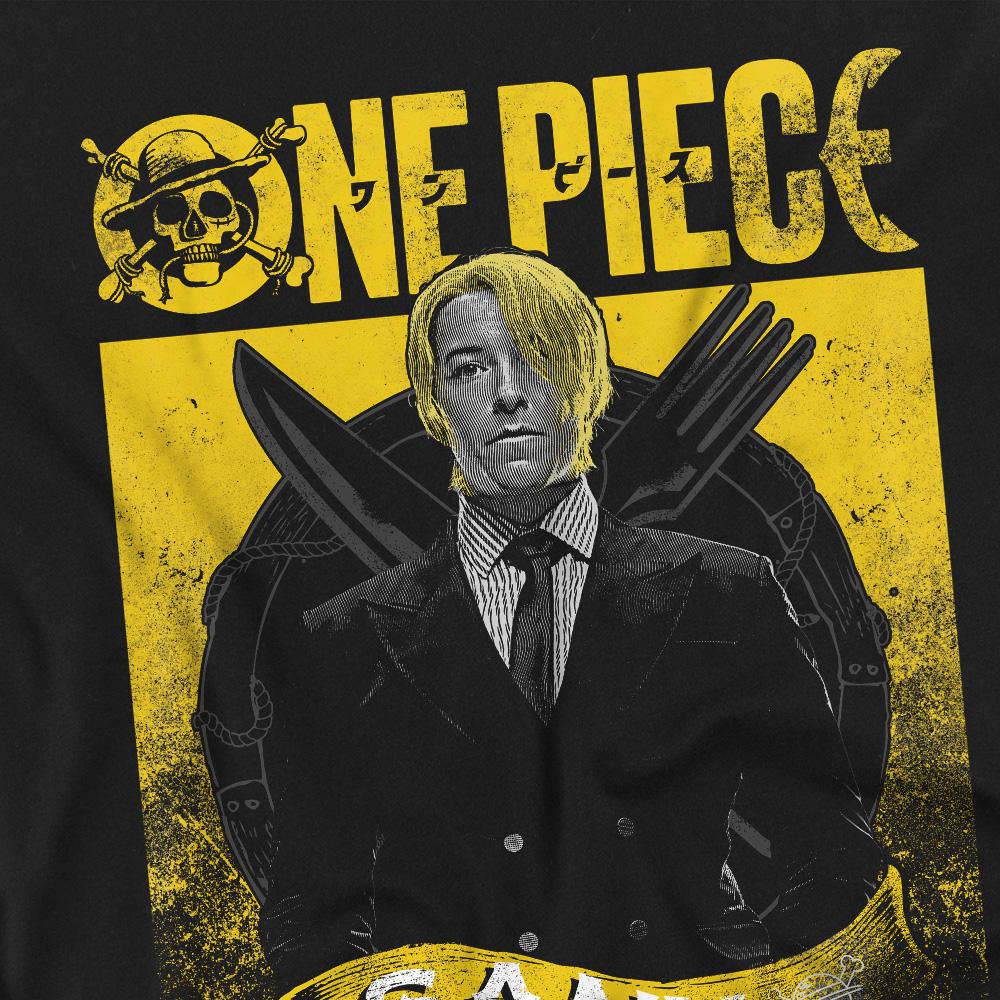 Black - Side - One Piece Mens Sanji Etched T-Shirt