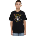 Black - Lifestyle - One Piece Childrens-Kids Straw Hat Jolly Roger T-Shirt