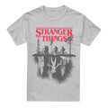 Sport Heather - Front - Stranger Things Mens Forest Silhouette Logo T-Shirt