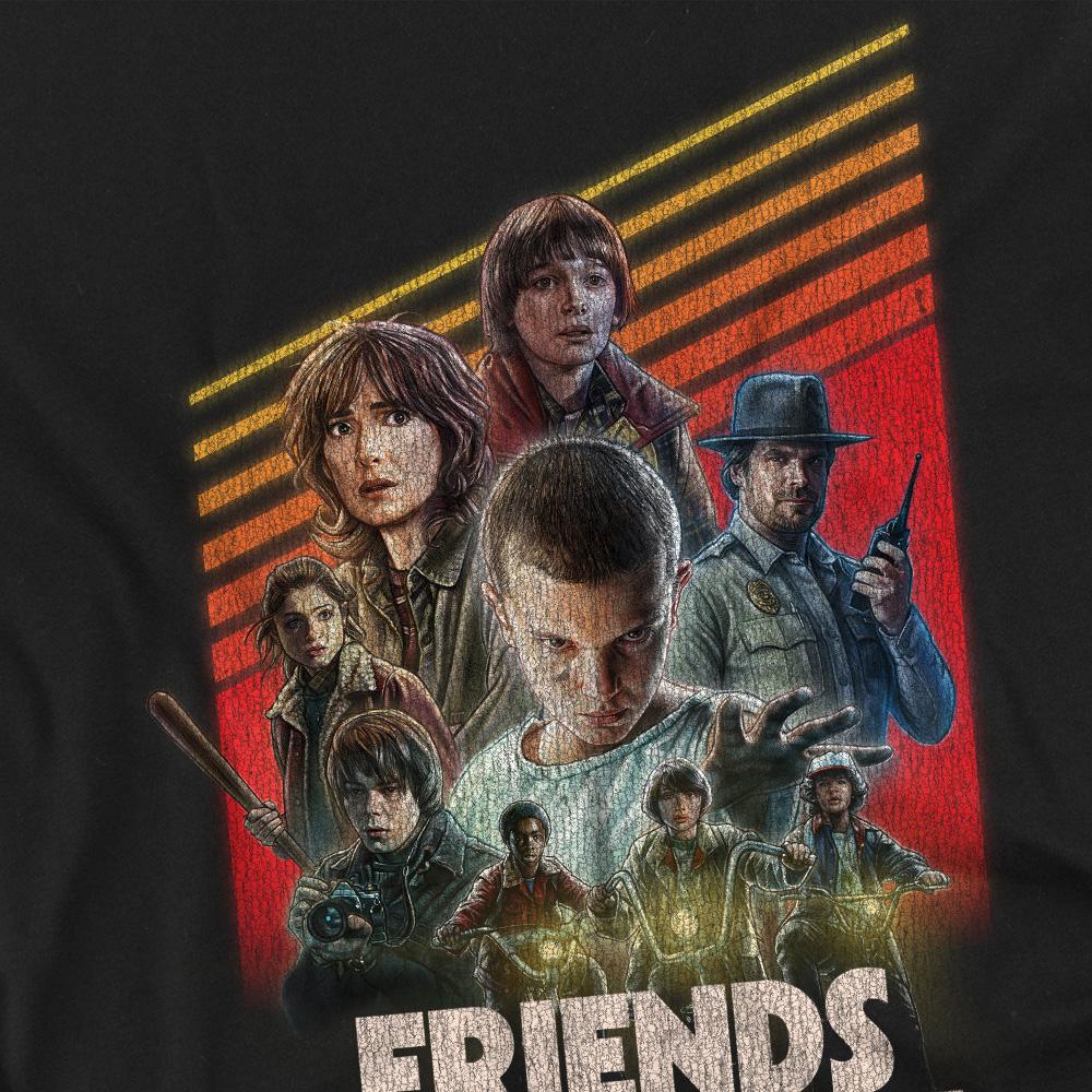 Black - Side - Stranger Things Mens Friends Don´t Lie Poster T-Shirt
