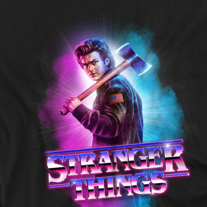 Black - Side - Stranger Things Mens Steve Harrington Metal T-Shirt