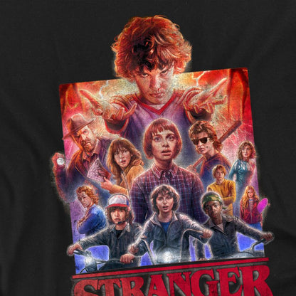 Black - Side - Stranger Things Mens Group Shot T-Shirt