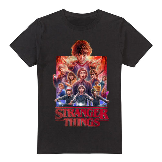 Black - Front - Stranger Things Mens Group Shot T-Shirt