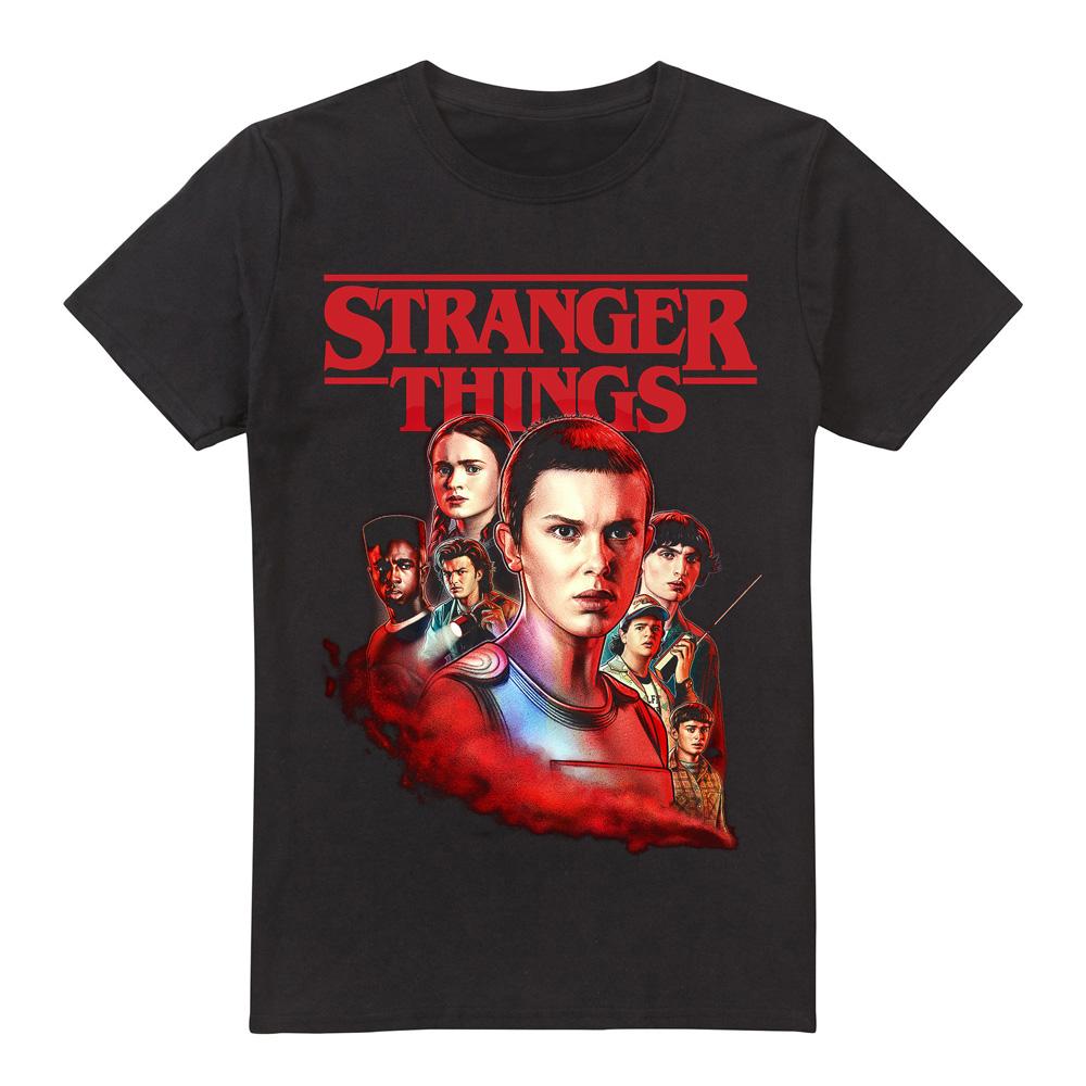 Black - Front - Stranger Things Mens Hawkins Heroes Poster T-Shirt