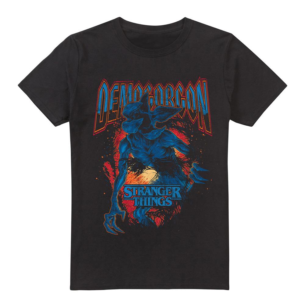 Black - Front - Stranger Things Mens Demogorgon Band T-Shirt