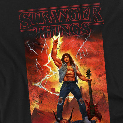 Black - Side - Stranger Things Mens Rock Of Eddie Munson T-Shirt