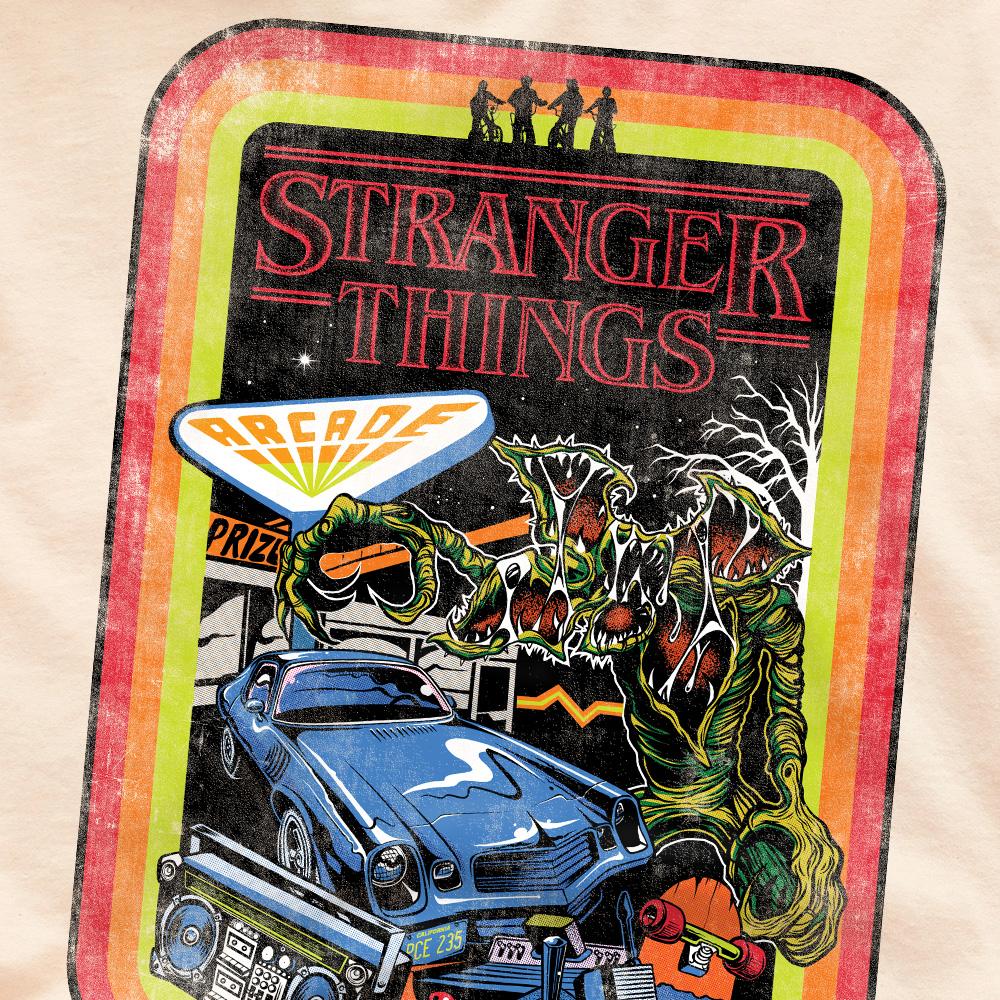 Cream - Side - Stranger Things Mens Sketch T-Shirt