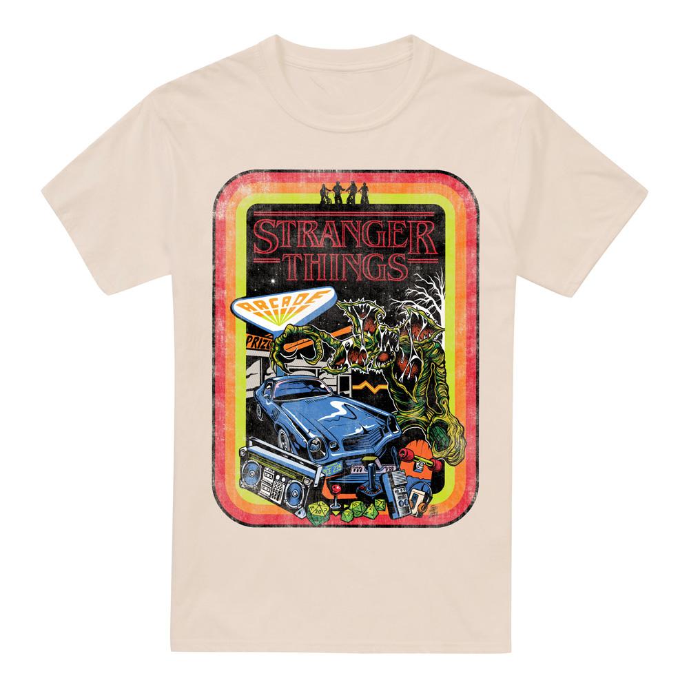 Cream - Front - Stranger Things Mens Sketch T-Shirt
