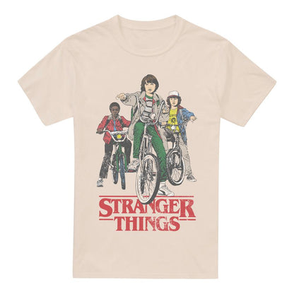 Cream - Front - Stranger Things Mens Hawkins Bike Riders T-Shirt