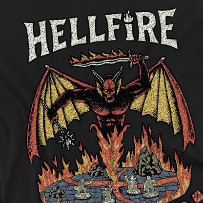 Black - Side - Stranger Things Mens Hawkins High Hellfire Vintage T-Shirt