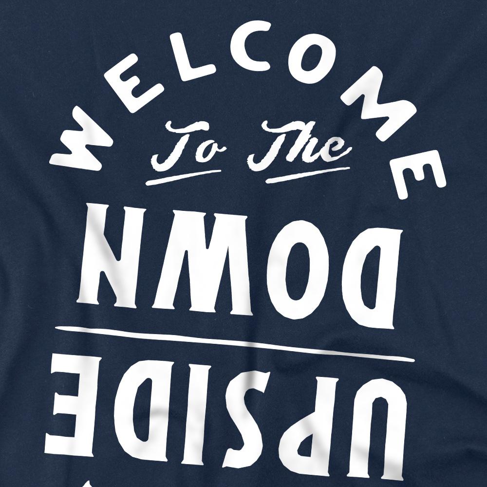 Navy - Side - Stranger Things Mens Welcome To The Upside Down T-Shirt
