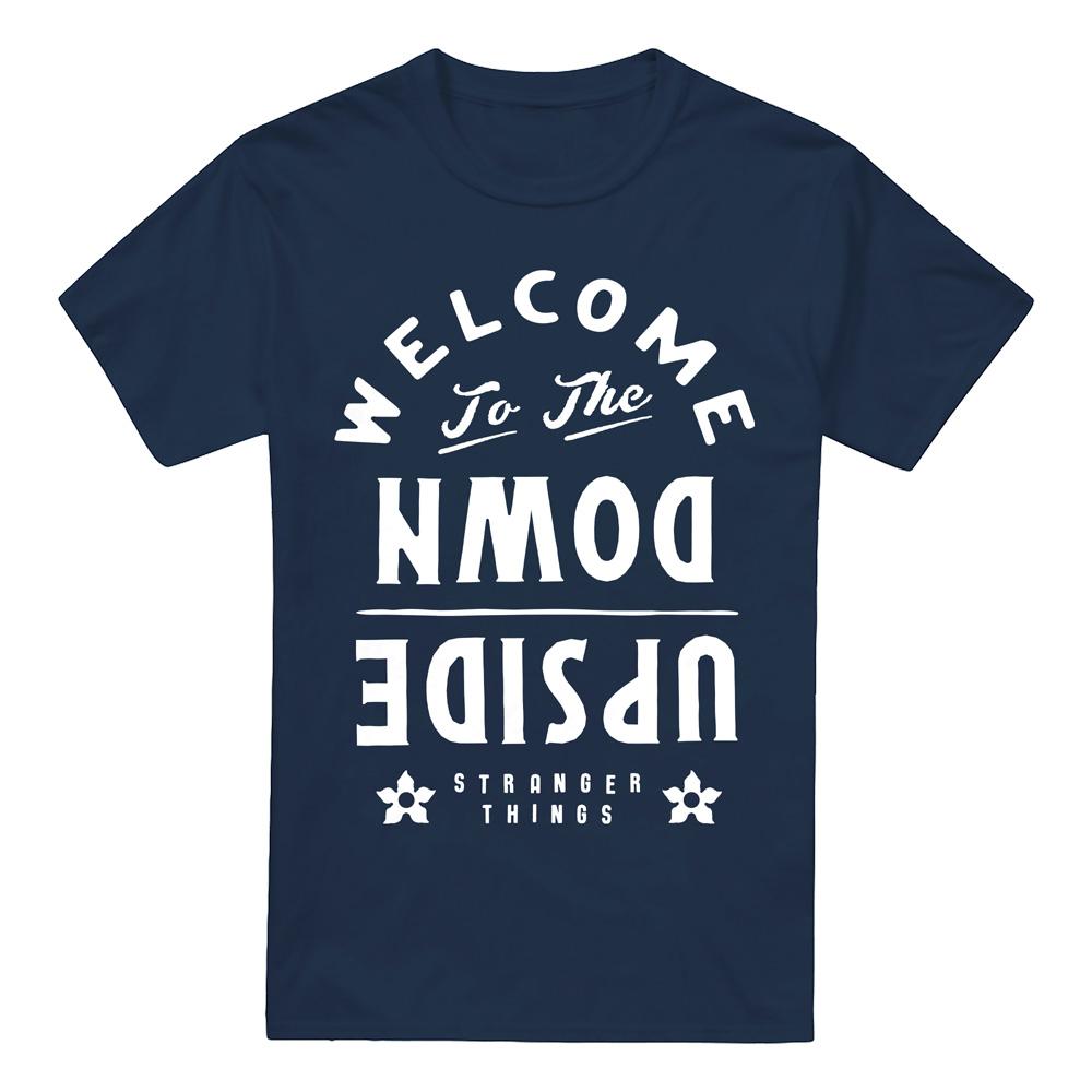 Navy - Front - Stranger Things Mens Welcome To The Upside Down T-Shirt