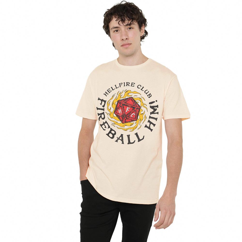Cream - Lifestyle - Stranger Things Mens Hellfire Club Fireball T-Shirt