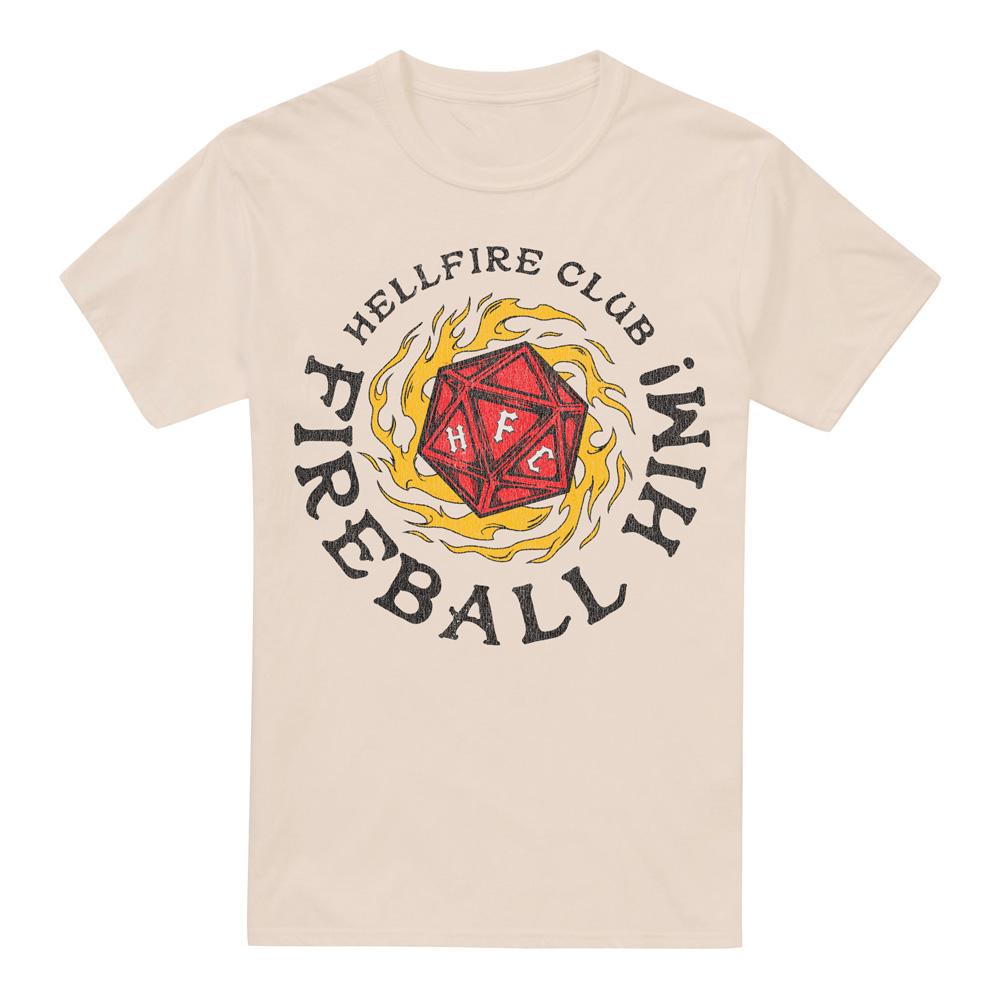 Cream - Front - Stranger Things Mens Hellfire Club Fireball T-Shirt