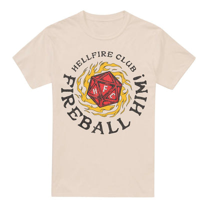 Cream - Front - Stranger Things Mens Hellfire Club Fireball T-Shirt