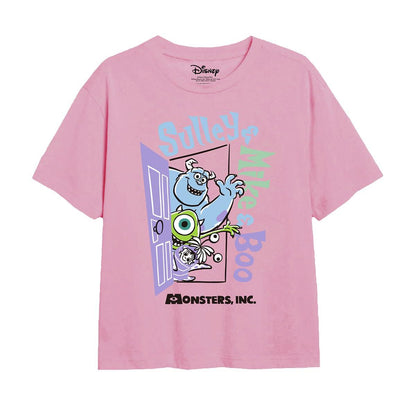 Pink - Front - Monsters Inc Childrens-Kids Icons T-Shirt