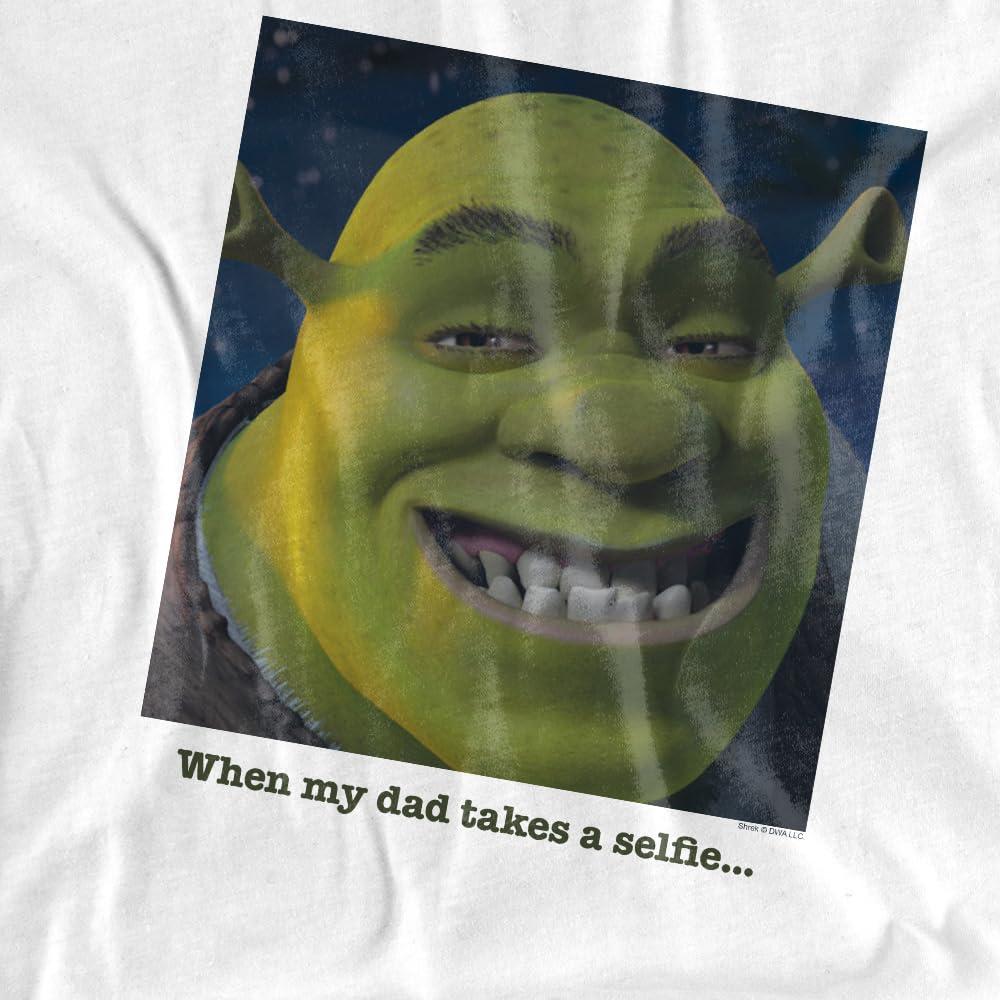 White - Side - Shrek Mens Dad Takes A Selfie T-Shirt