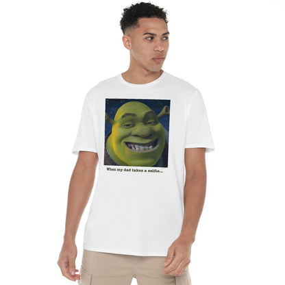 White - Lifestyle - Shrek Mens Dad Takes A Selfie T-Shirt