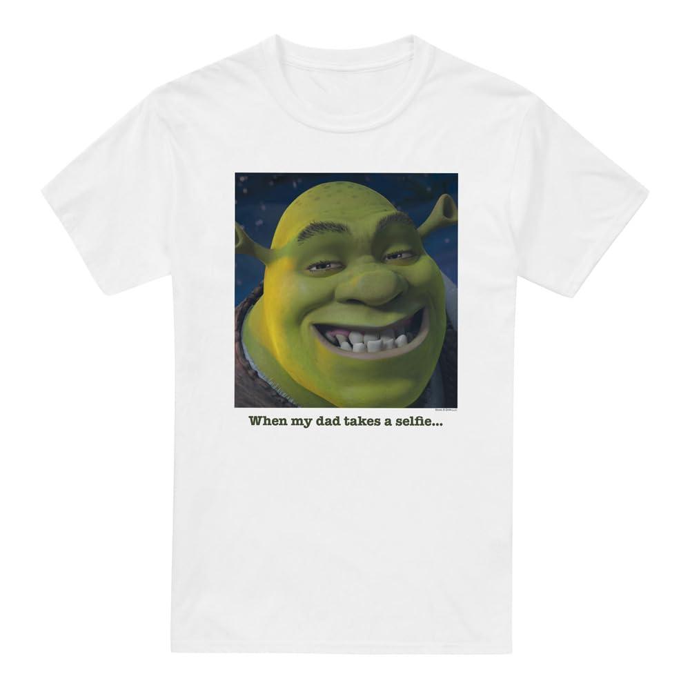 White - Front - Shrek Mens Dad Takes A Selfie T-Shirt