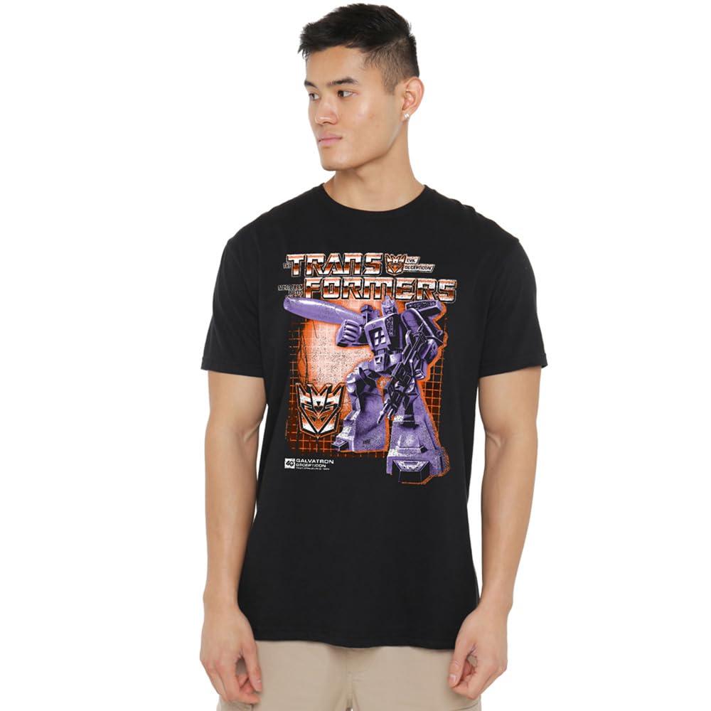 Black - Side - Transformers Mens Galvatron Box 40th T-Shirt