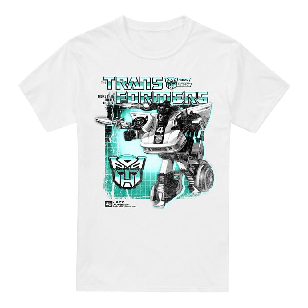 White - Front - Transformers Mens Jazz Box 40th T-Shirt
