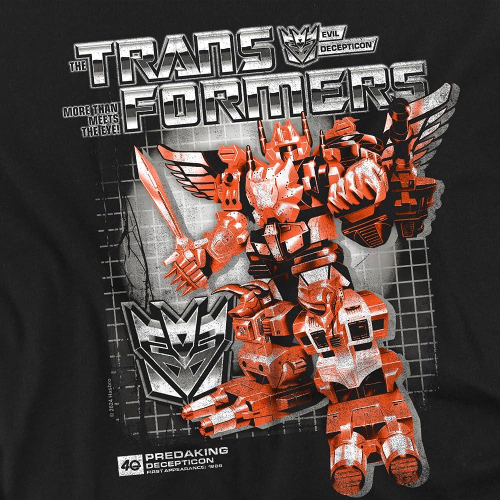 Black - Side - Transformers Mens Predaking Box 40th T-Shirt