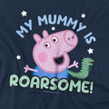 Navy - Side - Peppa Pig Childrens-Kids My Mummy Is Roarsome George Pig T-Shirt