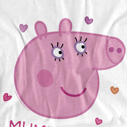White - Side - Peppa Pig Mens Mummy Pig T-Shirt